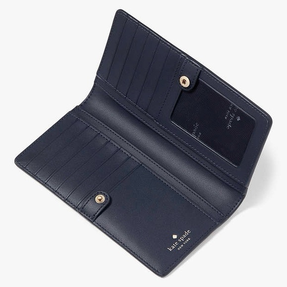 Kate Spade Tennis Toss Large Slim Bifold Wallet New - Picture 3 of 6